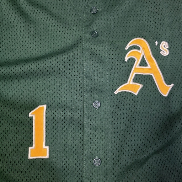 Vintage Majestic Oakland A's Sleeveless Button Down Baseball Jersey Size Medium - Picture 4 of 7